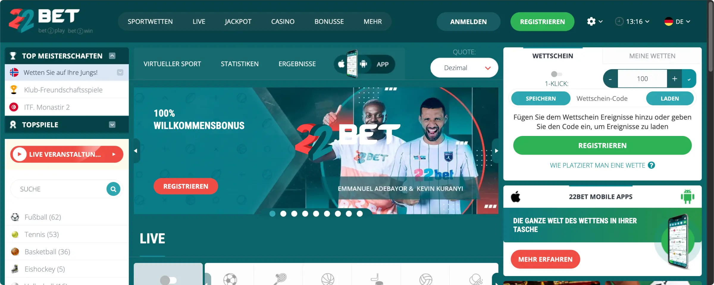 22Bet Die Beste Wettplattform